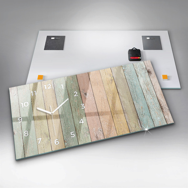 Ceas orizontale de perete din sticlă Plăci colorate