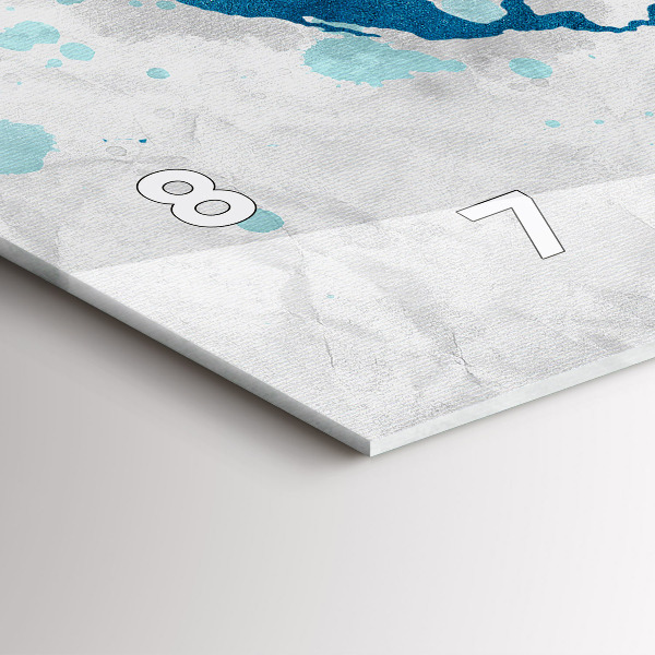 Ceas orizontale de perete din sticlă Harta lumii