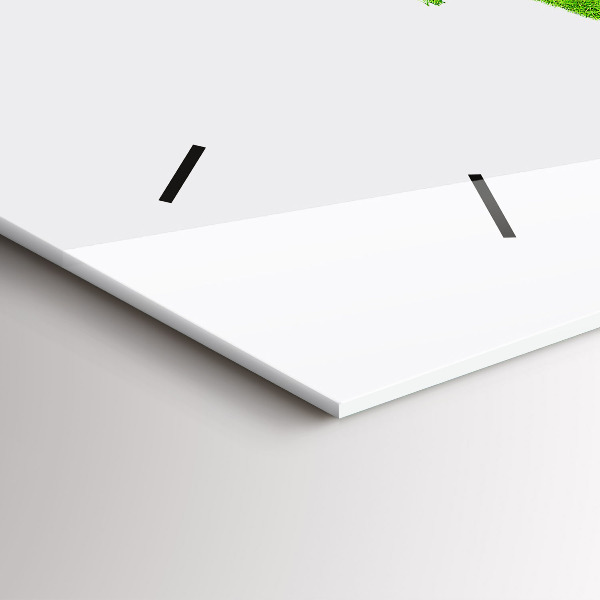 Ceas orizontale de perete din sticlă Harta cu iarba verde