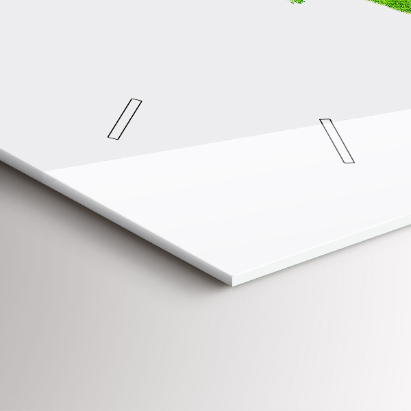 Ceas orizontale de perete din sticlă Harta cu iarba verde