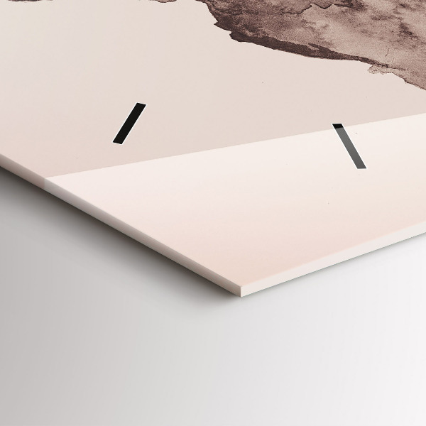 Ceas orizontale de perete din sticlă Harta lumii acuarela