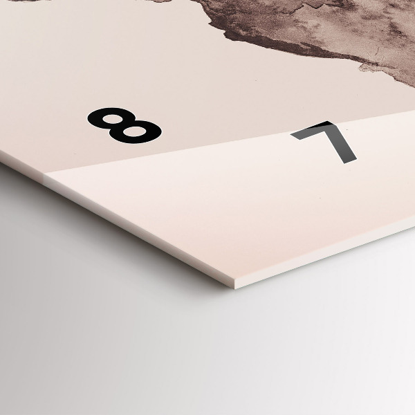 Ceas orizontale de perete din sticlă Harta lumii acuarela