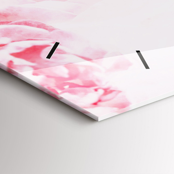 Ceas orizontale de perete din sticlă Flori înflorite