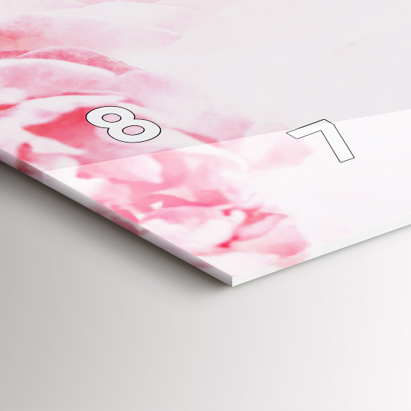 Ceas orizontale de perete din sticlă Flori înflorite