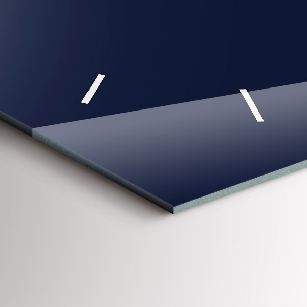 Ceas orizontale de perete din sticlă Culoare bleumarin închis