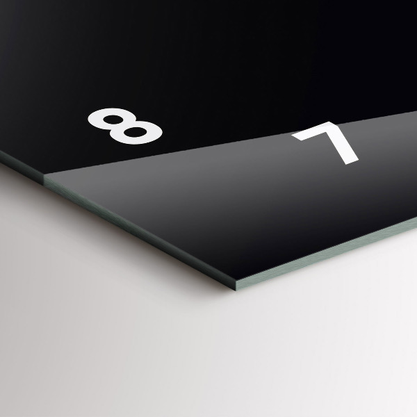 Ceas orizontale de perete din sticlă Culoare: negru