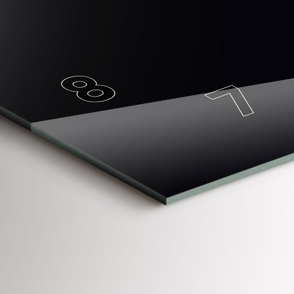 Ceas orizontale de perete din sticlă Culoare: negru