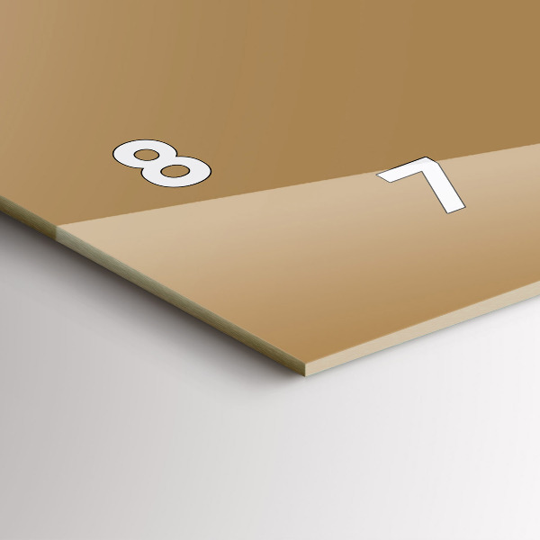 Ceas orizontale de perete din sticlă Culoare bej închis