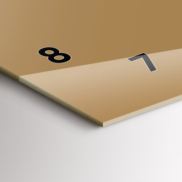 Ceas orizontale de perete din sticlă Culoare bej închis