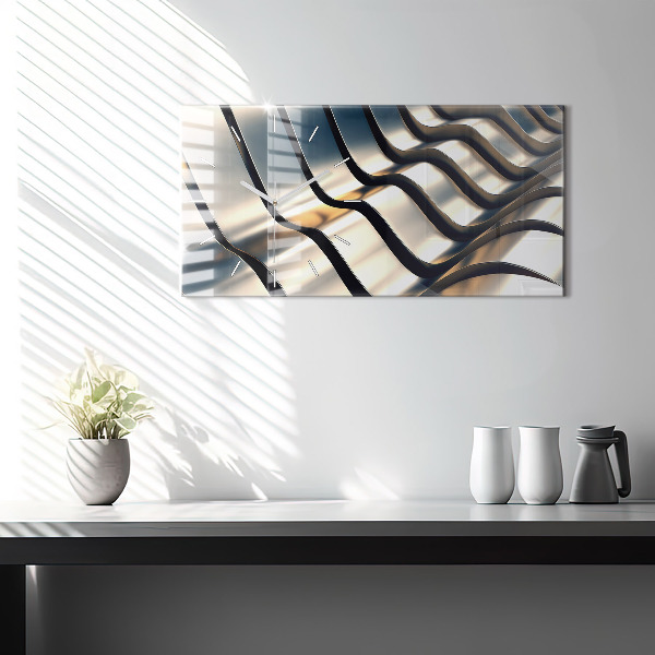 Ceas orizontale de perete din sticlă Model argintiu