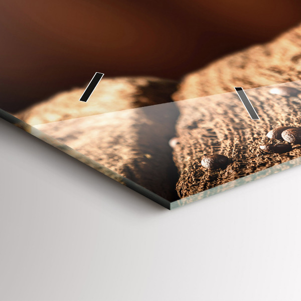 Ceas orizontale de perete din sticlă O ceașcă de cafea