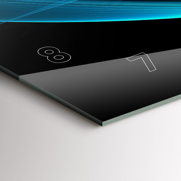 Ceas orizontale de perete din sticlă Abstracția albastră