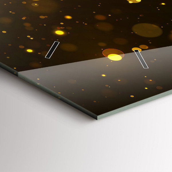 Ceas orizontale de perete din sticlă Polen auriu