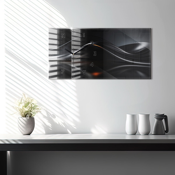 Ceas orizontale de perete din sticlă Abstracția
