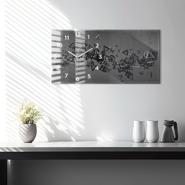Ceas orizontale de perete din sticlă Abstracția