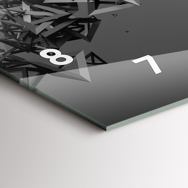 Ceas orizontale de perete din sticlă Abstracția