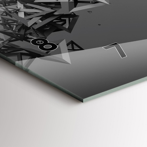 Ceas orizontale de perete din sticlă Abstracția