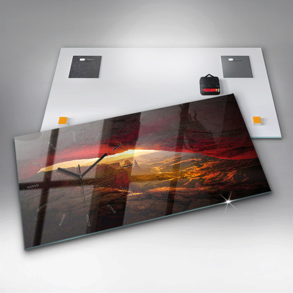 Ceas orizontale de perete din sticlă Marele Canion Arizona