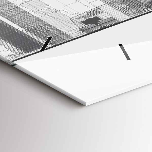 Ceas orizontale de perete din sticlă Panorama San Francisco