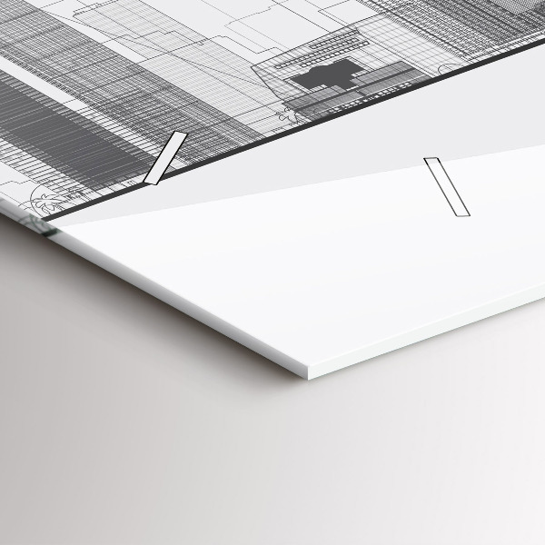 Ceas orizontale de perete din sticlă Panorama San Francisco