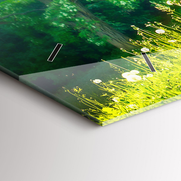 Ceas orizontale de perete din sticlă Natura de primăvară