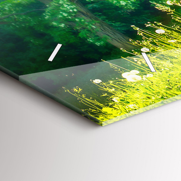 Ceas orizontale de perete din sticlă Natura de primăvară