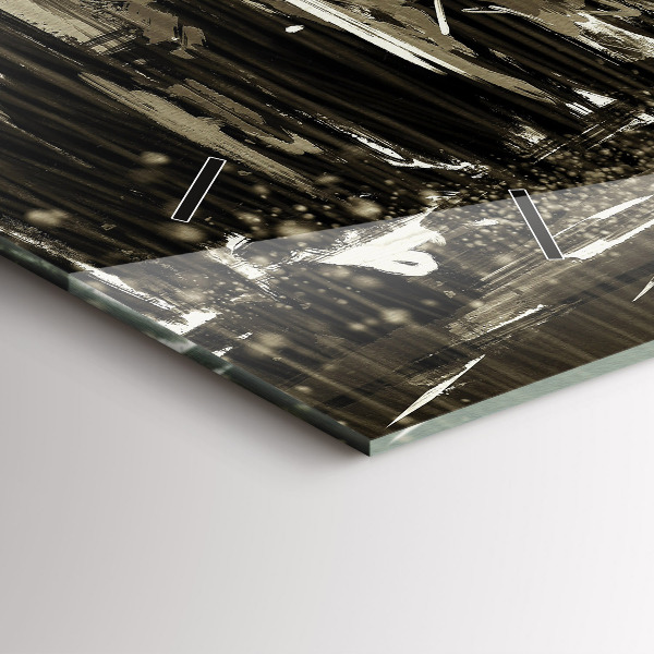 Ceas orizontale de perete din sticlă Femeie într-o noapte ploioasă