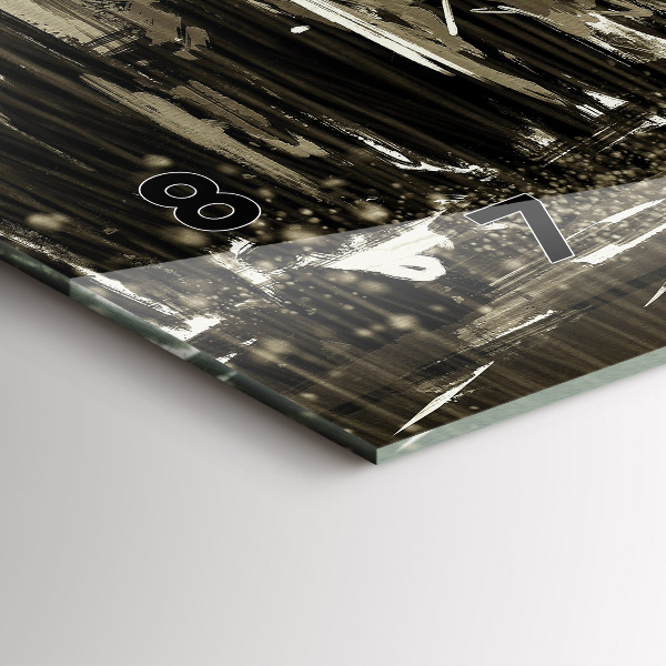 Ceas orizontale de perete din sticlă Femeie într-o noapte ploioasă