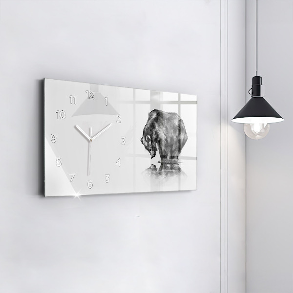 Ceas orizontale de perete din sticlă Urs din desene animate