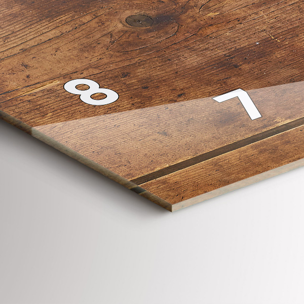 Ceas orizontale de perete din sticlă Lemn rustic