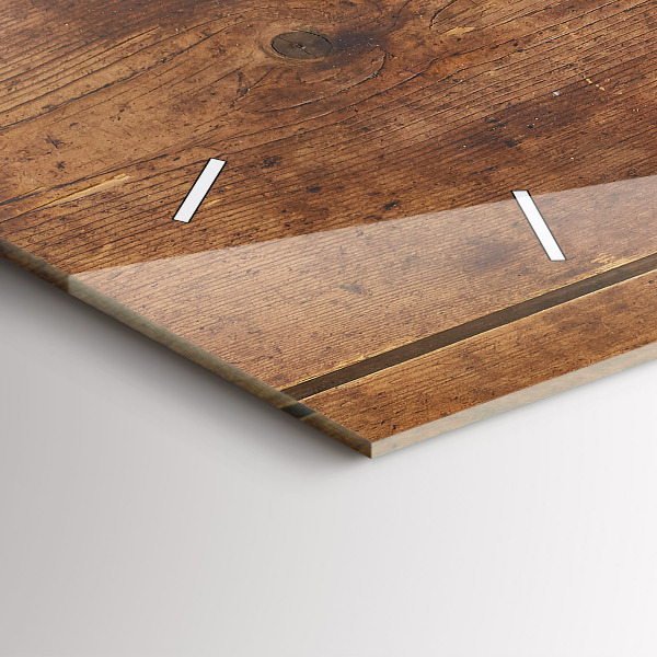 Ceas orizontale de perete din sticlă Lemn rustic