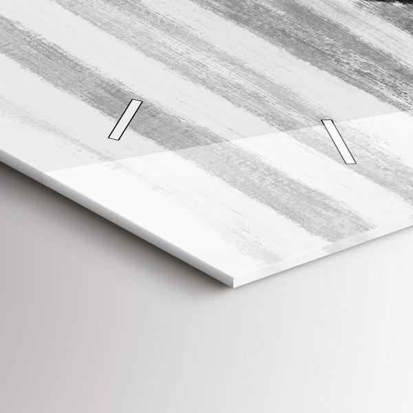 Ceas orizontale de perete din sticlă Femeie în alb și negru