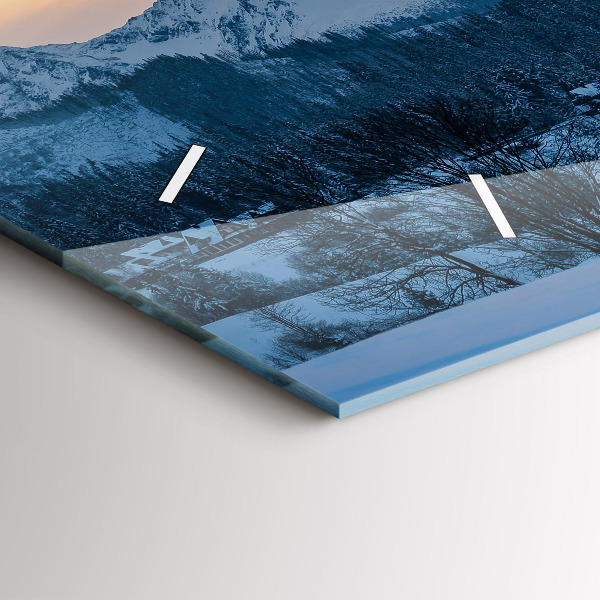 Ceas orizontale de perete din sticlă Peisaj montan