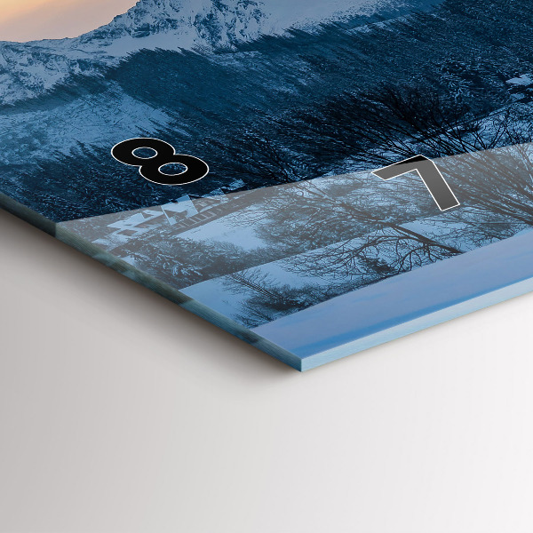 Ceas orizontale de perete din sticlă Peisaj montan