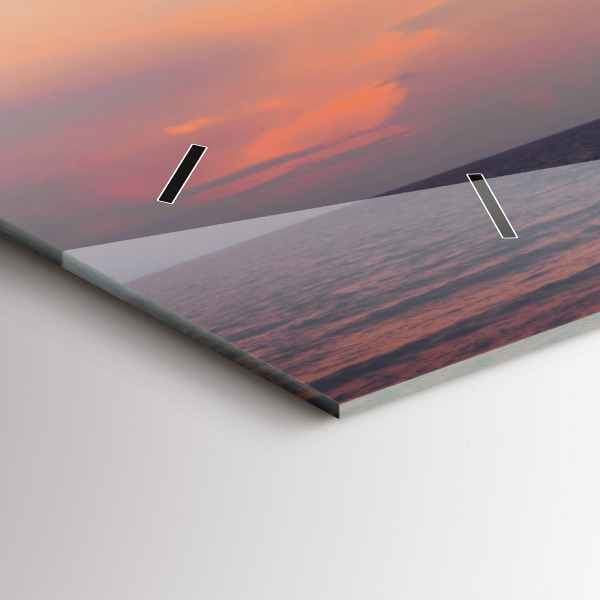 Ceas orizontale de perete din sticlă Surfing pe plajă