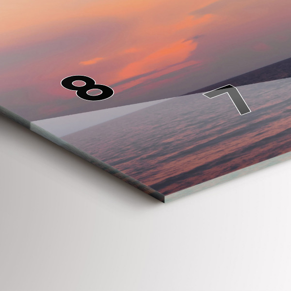 Ceas orizontale de perete din sticlă Surfing pe plajă