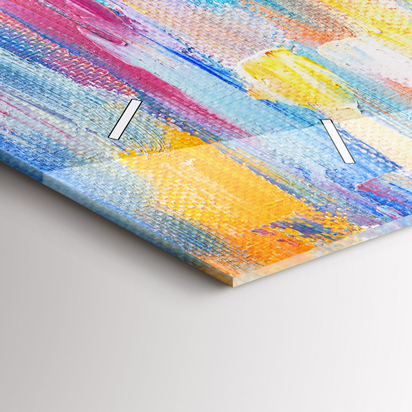 Ceas orizontale de perete din sticlă Cuplu în ploaie