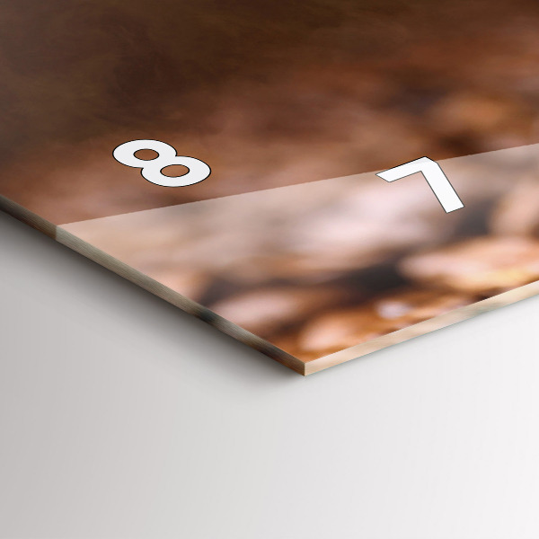 Ceas orizontale de perete din sticlă Boabe de cafea