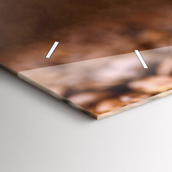 Ceas orizontale de perete din sticlă Boabe de cafea