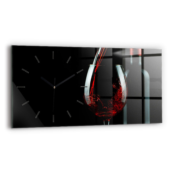 Ceas orizontale de perete din sticlă O sticlă de vin