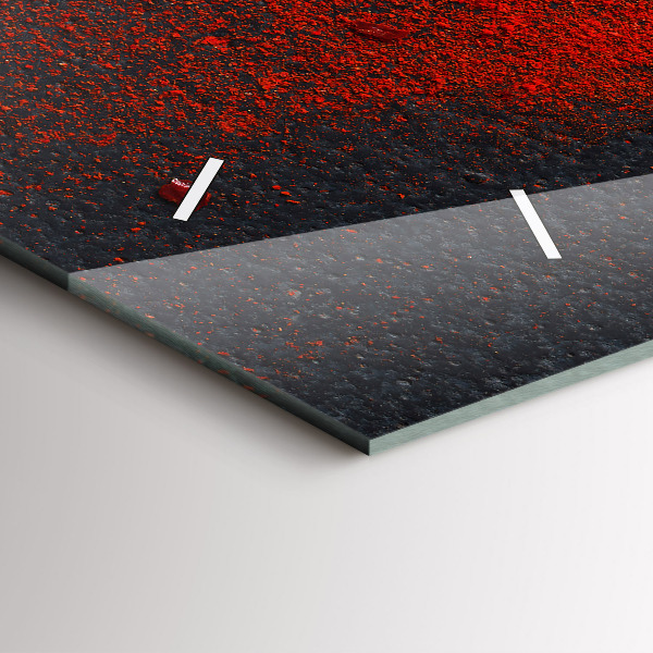 Ceas orizontale de perete din sticlă Condiment roșu