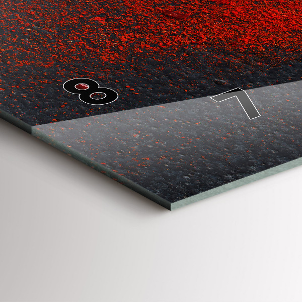 Ceas orizontale de perete din sticlă Condiment roșu