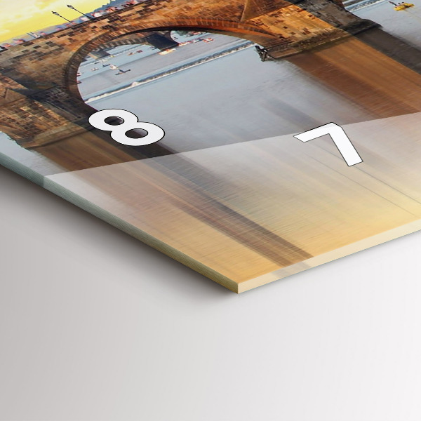 Ceas orizontale de perete din sticlă Panoramă peste râu