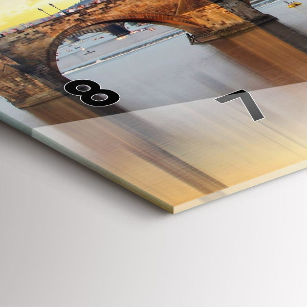 Ceas orizontale de perete din sticlă Panoramă peste râu