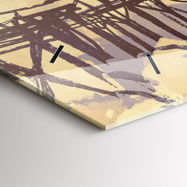 Ceas orizontale de perete din sticlă Omul pe podul vechi