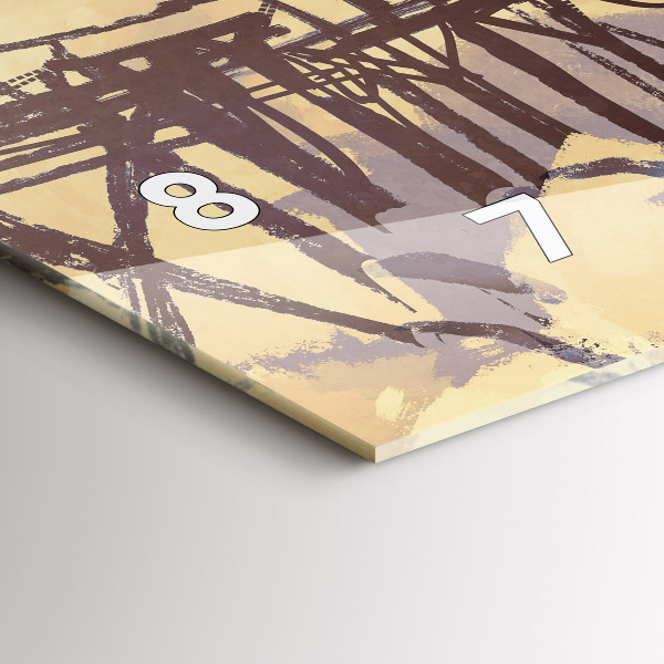 Ceas orizontale de perete din sticlă Omul pe podul vechi