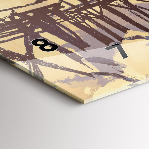 Ceas orizontale de perete din sticlă Omul pe podul vechi