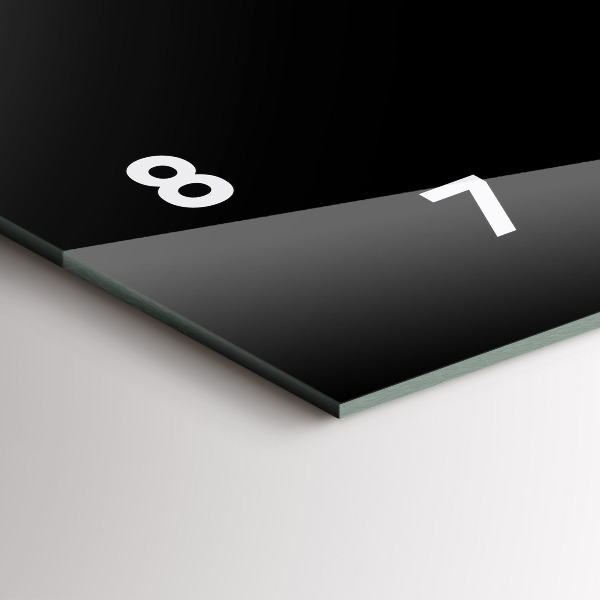 Ceas orizontale de perete din sticlă Abstracția metalului negru