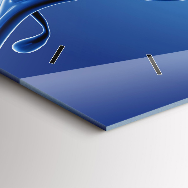 Ceas orizontale de perete din sticlă Abstracție lichidă