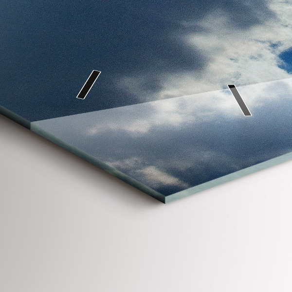 Ceas orizontale de perete din sticlă Steagul polonez pe cer